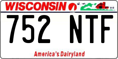 WI license plate 752NTF