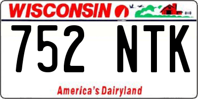 WI license plate 752NTK