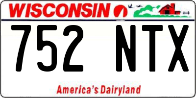 WI license plate 752NTX