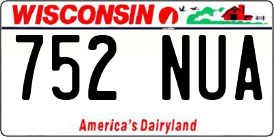 WI license plate 752NUA