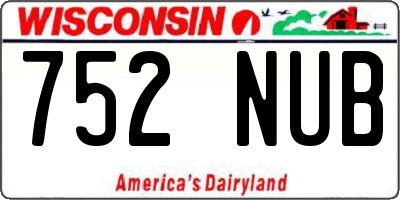 WI license plate 752NUB