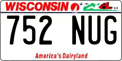 WI license plate 752NUG