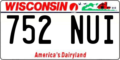 WI license plate 752NUI