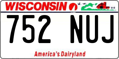 WI license plate 752NUJ