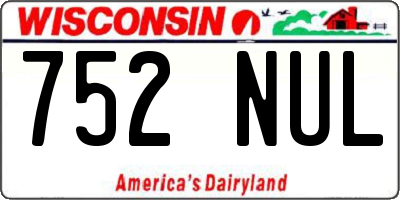 WI license plate 752NUL