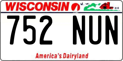 WI license plate 752NUN