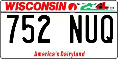 WI license plate 752NUQ