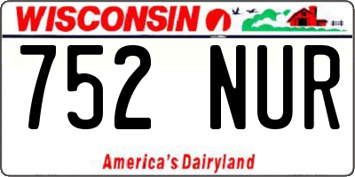 WI license plate 752NUR