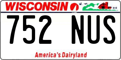 WI license plate 752NUS