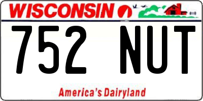 WI license plate 752NUT
