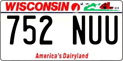 WI license plate 752NUU