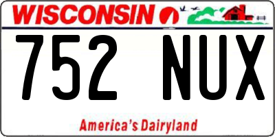WI license plate 752NUX