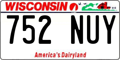 WI license plate 752NUY