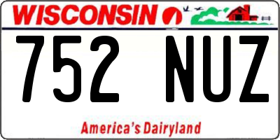WI license plate 752NUZ
