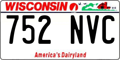 WI license plate 752NVC