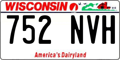 WI license plate 752NVH