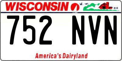 WI license plate 752NVN
