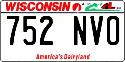 WI license plate 752NVO