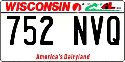 WI license plate 752NVQ