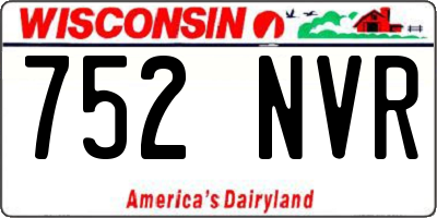WI license plate 752NVR