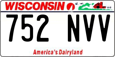 WI license plate 752NVV