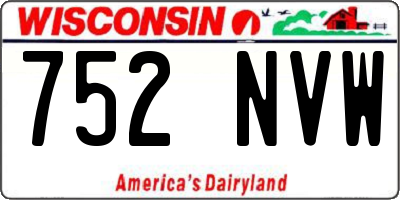 WI license plate 752NVW