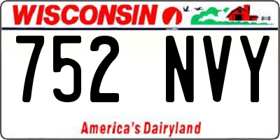 WI license plate 752NVY
