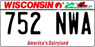 WI license plate 752NWA