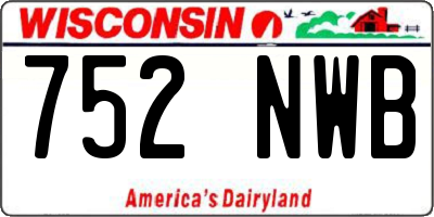 WI license plate 752NWB