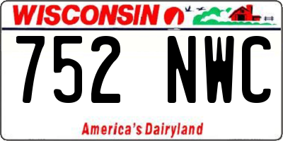 WI license plate 752NWC