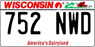WI license plate 752NWD