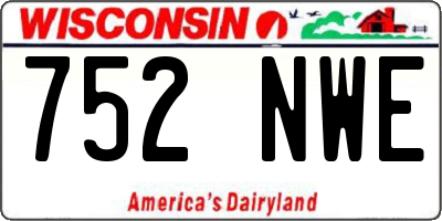 WI license plate 752NWE