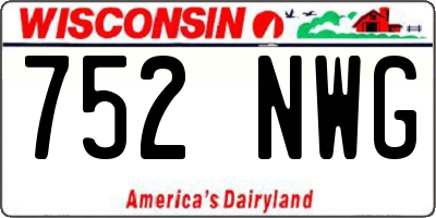 WI license plate 752NWG
