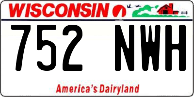 WI license plate 752NWH