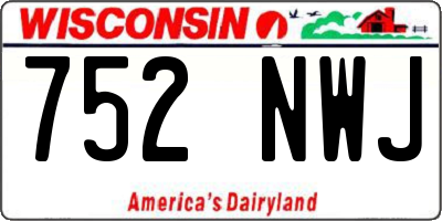 WI license plate 752NWJ