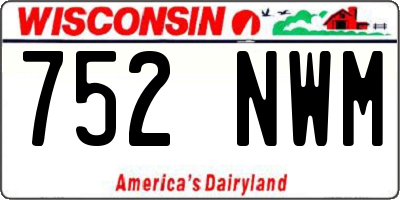 WI license plate 752NWM