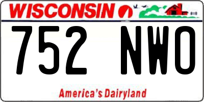 WI license plate 752NWO