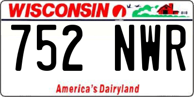 WI license plate 752NWR