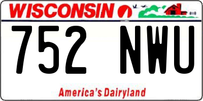 WI license plate 752NWU