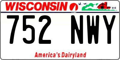 WI license plate 752NWY