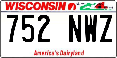 WI license plate 752NWZ