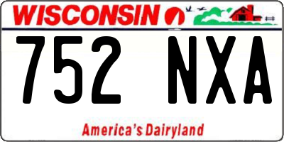 WI license plate 752NXA