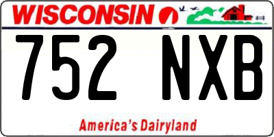 WI license plate 752NXB