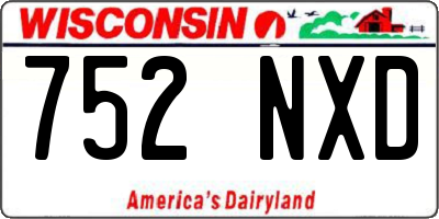 WI license plate 752NXD