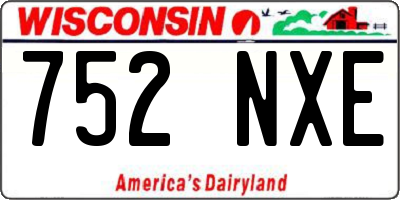 WI license plate 752NXE