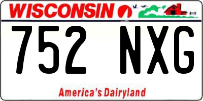 WI license plate 752NXG