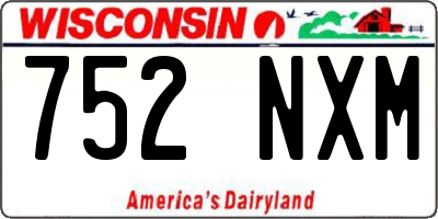 WI license plate 752NXM