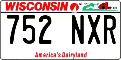WI license plate 752NXR