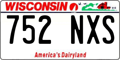 WI license plate 752NXS