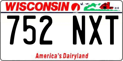 WI license plate 752NXT